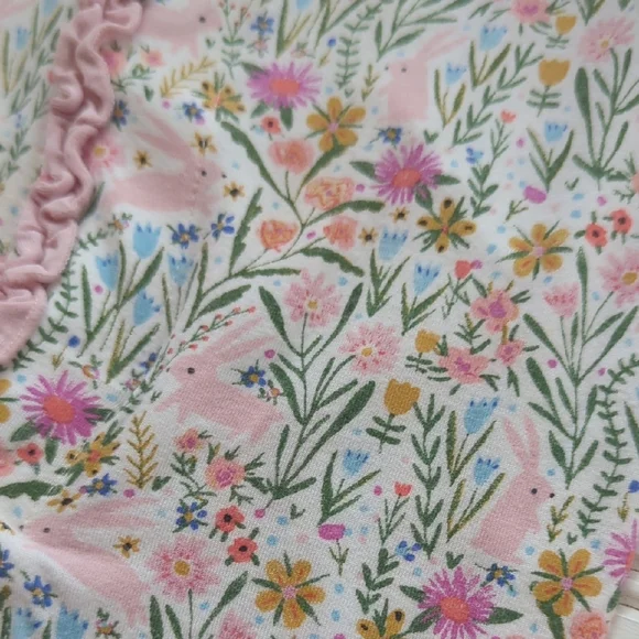 Magnetic Me Pink Floral Bunny Kids Footie - Picture 3 of 5